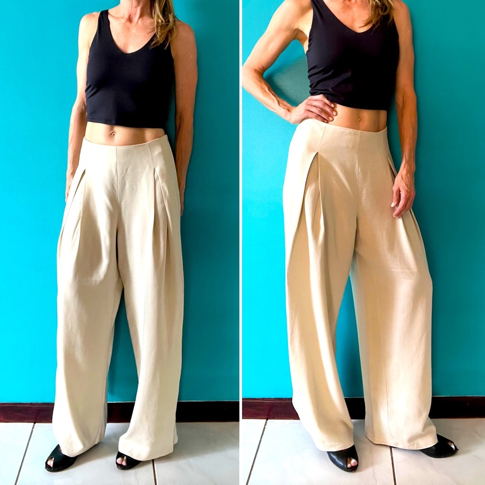 Jason Wu Cream Wide-Leg pants sz 4